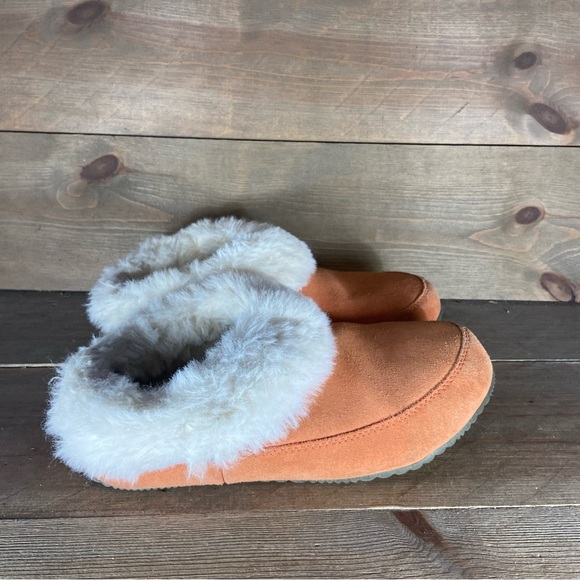 sorel go coffee run womens size 7 shoe orange suede fur lined comfort slippers - Picture 2 of 8